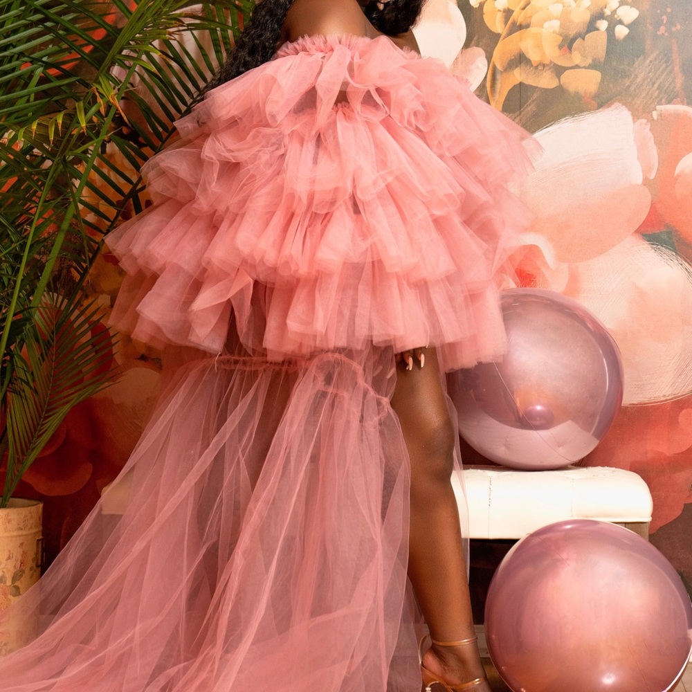 Oyemwen tulle sheer overlay